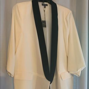 White and black blazer